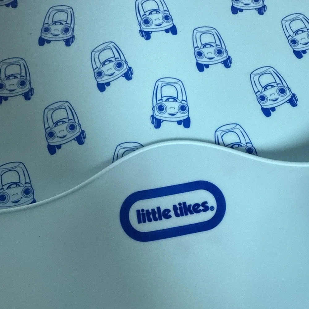 LITTLE TIKES Blue‎ Silicone BABY BIB Deep Pocket & Adjust. Strap BPA+Phthal. NEW